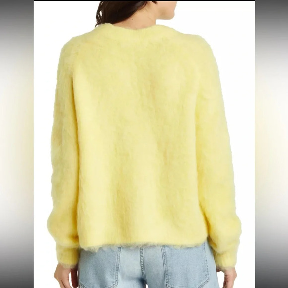 Madewell Brushed V-Neck Sweater Size S Heather Lemon Pullover Alpaca Wool - Picture 7 of 10